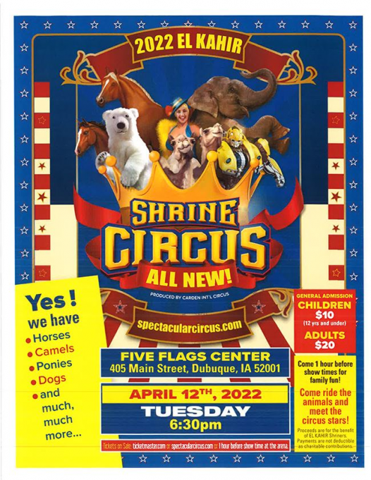 Shrine Circus Tickets 17th November Cable Dahmer Arena